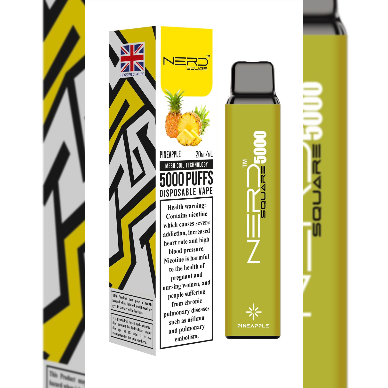 Nerd Square 5000 Puffs PINEAPPLE- Disposable 