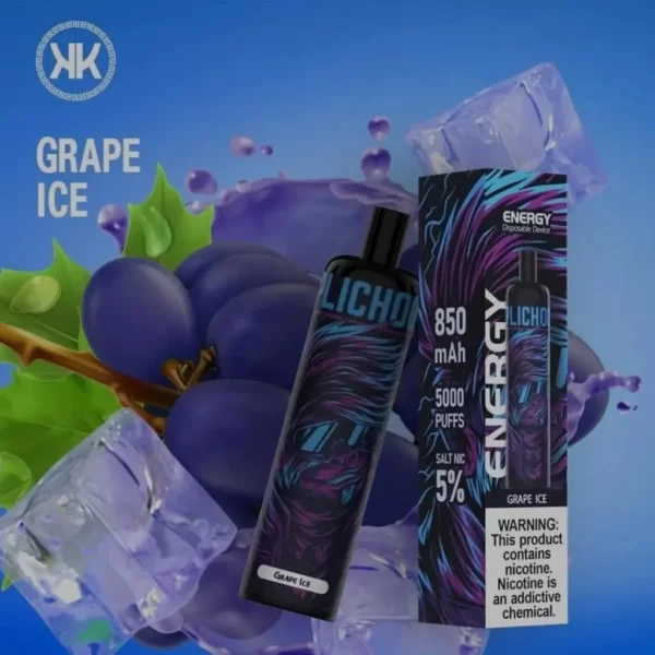 grape ice by kk energy 5000 puffs 5% (rechargeable)