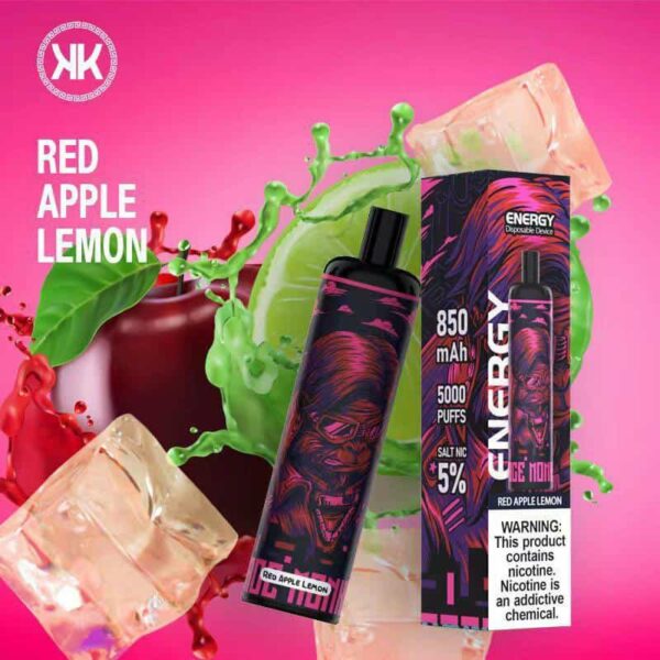 red apple lemon kk energy 5000 puffs 5% (rechargeable)