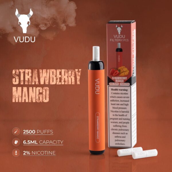 vudu strawberry mango 2500 puffs disposable 20mg