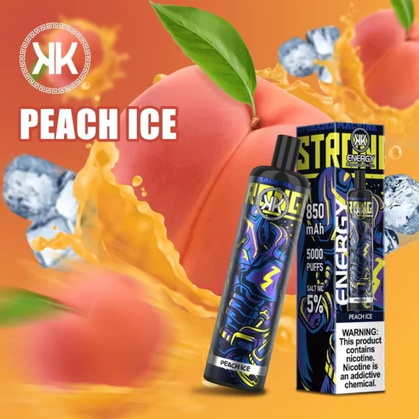 peach ice kk energy 5000 puffs 5% (rechargeable)