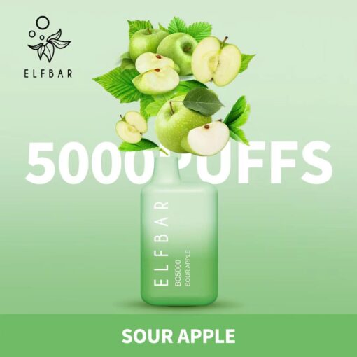 Sour Apple By ELFBAR 5000 Puffs Disposable 20mg