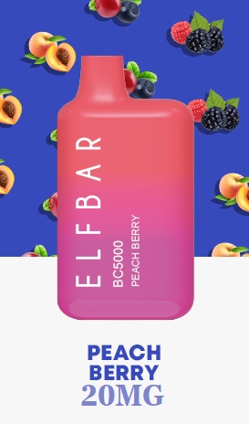 peach berry by elfbar 5000 puffs disposable 20mg