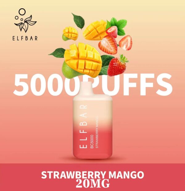 strawberry mango by elfbar 5000 puffs disposable 20mg