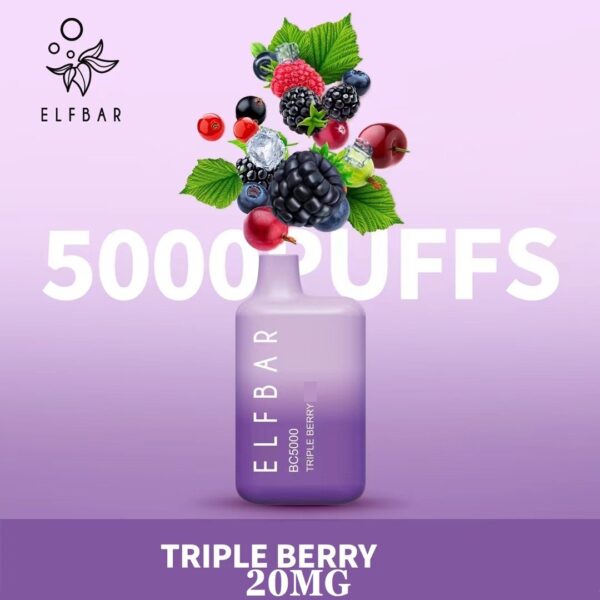 triple berry by elfbar 5000 puffs disposable 20mg