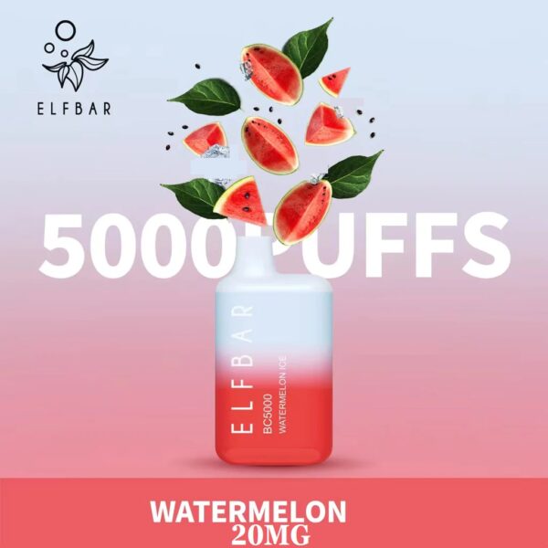 watermelon by elfbar 5000 puffs disposable 20mg
