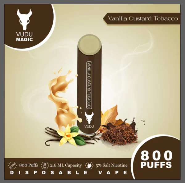 vanilla custard tobacco vudu magic 800 puffs 50mg