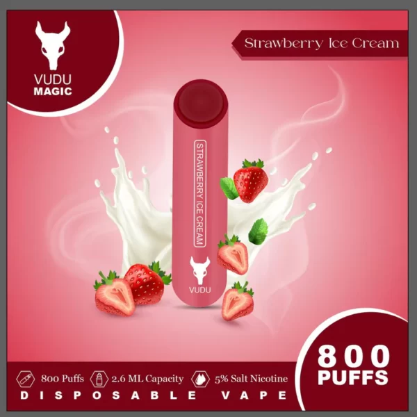 strawberry ice cream vudu magic 800 puffs 50mg