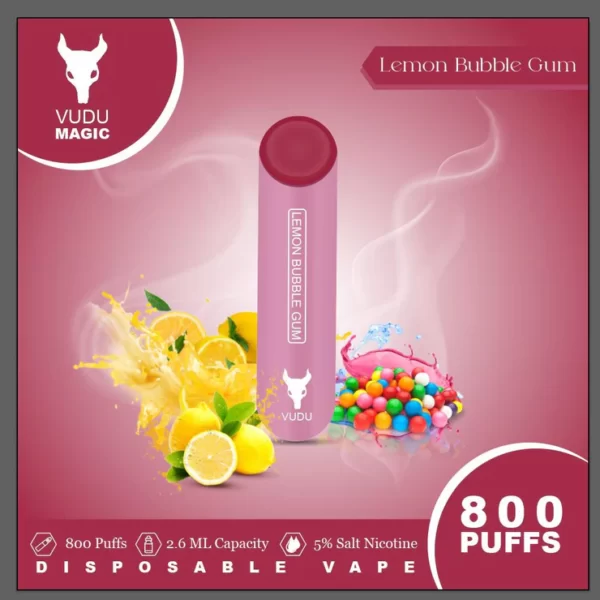 lemon bubblegum vudu magic 800 puffs 50mg