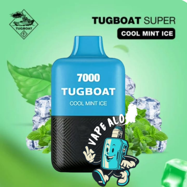 cool mint ice tugboat super pod kit 7000 puffs dispossible 5%