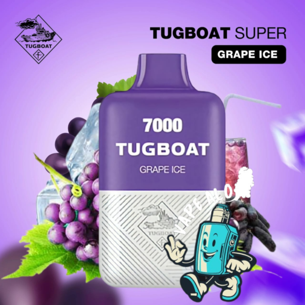 grape ice tugboat super pod kit 7000 puffs dispossible 5%