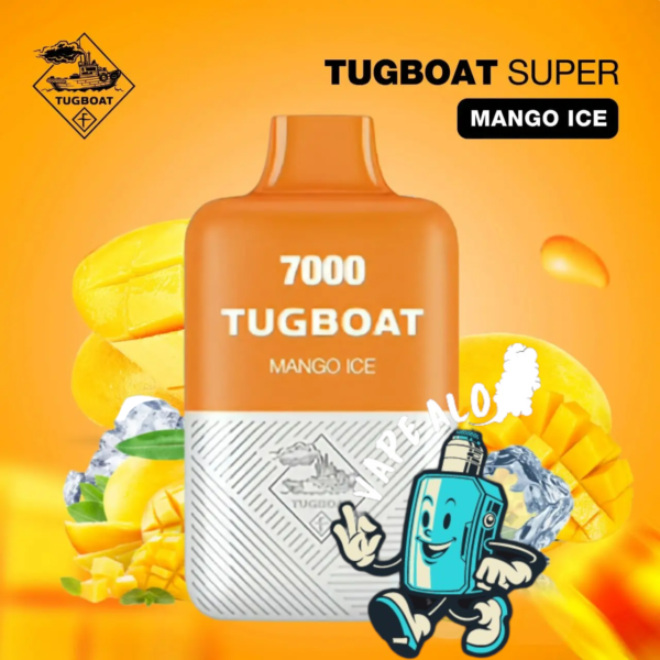 mango ice tugboat supper pod kit 7000 puffs dispossible 5%