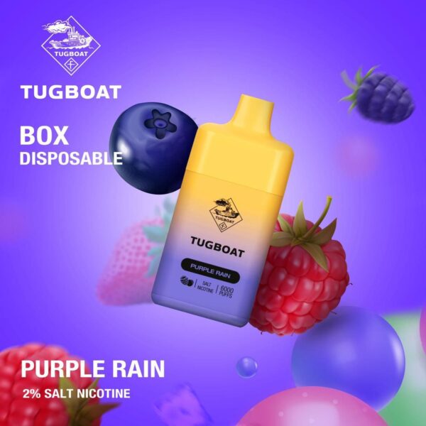 purple rain tugboat box 6000 puffs disposable 5%