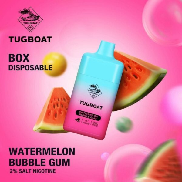 watermelon bubblegum tugboat box 6000 puffs disposable 5%