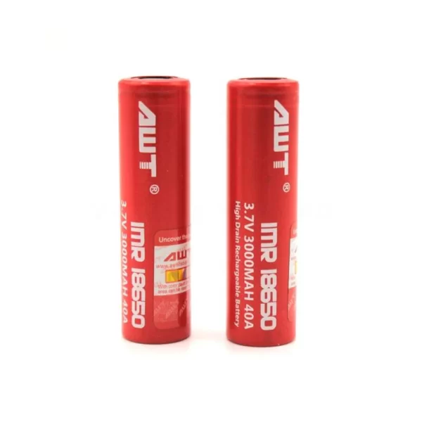 awt red 18650 35a 3000 mah battery