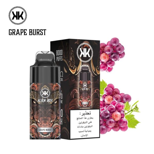 kk energy grape burst 8000 puffs disposable 5%