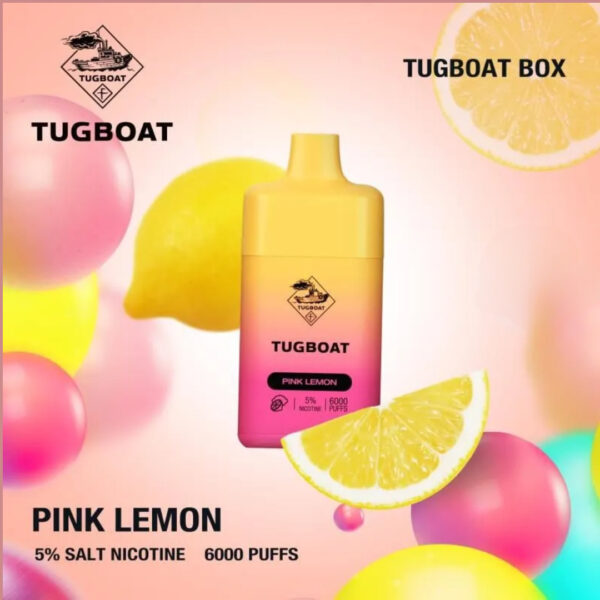 pink lemon tugboat box 6000 puffs disposable 5%
