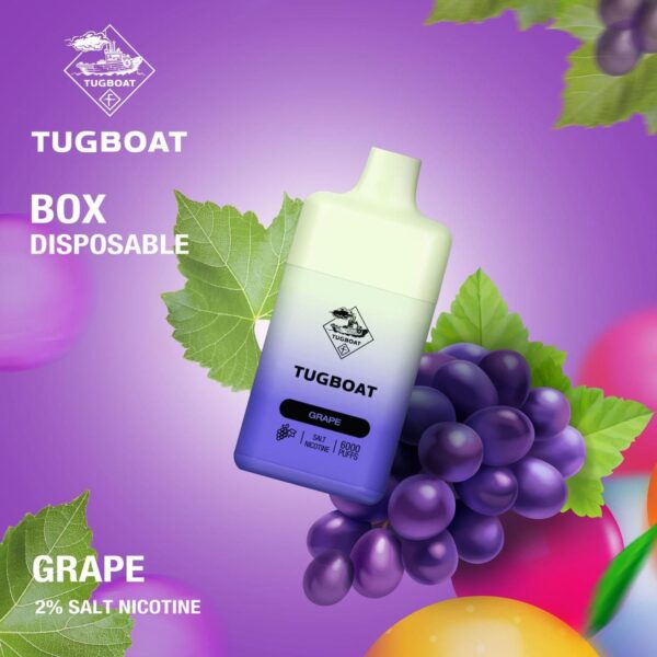 grape tugboat box 6000 puffs disposable 2%
