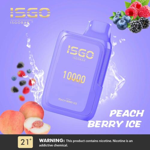 ISGO BAR 10000 Puffs DISPOSABLE VAPE Peach Berry Ice