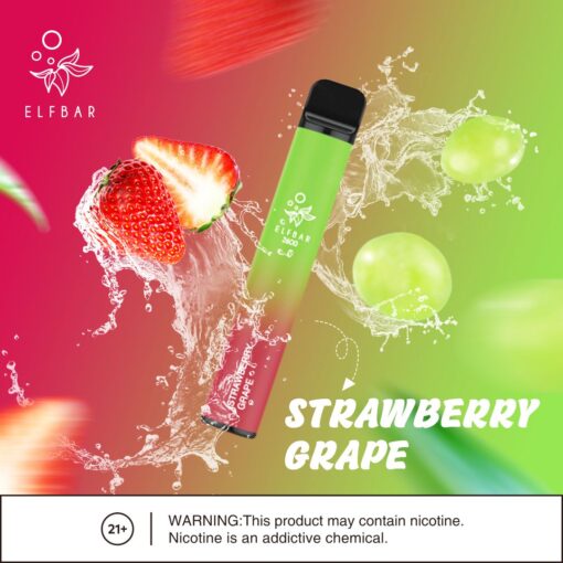 Elf Bar 2600 Puffs Strawberry Grape 20mg Disposable In UAE