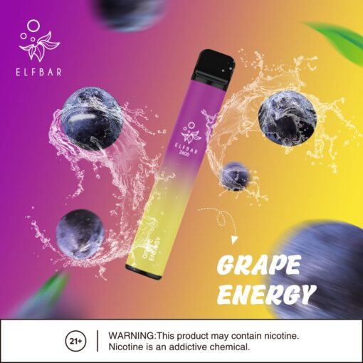 Elf Bar 2600 Puffs Grape Energy 20mg Disposable In UAE