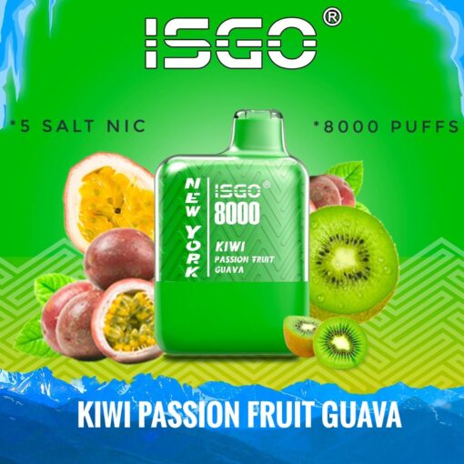 ISGO New York Kiwi Passion Fruit Guava 8000 Puffs Disposable