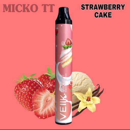 Veiik 800 Puffs Micko Mega Strawberry cake Disposable Vape – 35mg