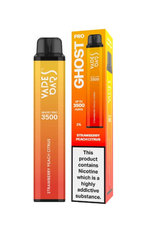 Vapes Bars GHOST PRO 3500 PUFFS STRAWBERRY PEACH CITRUS